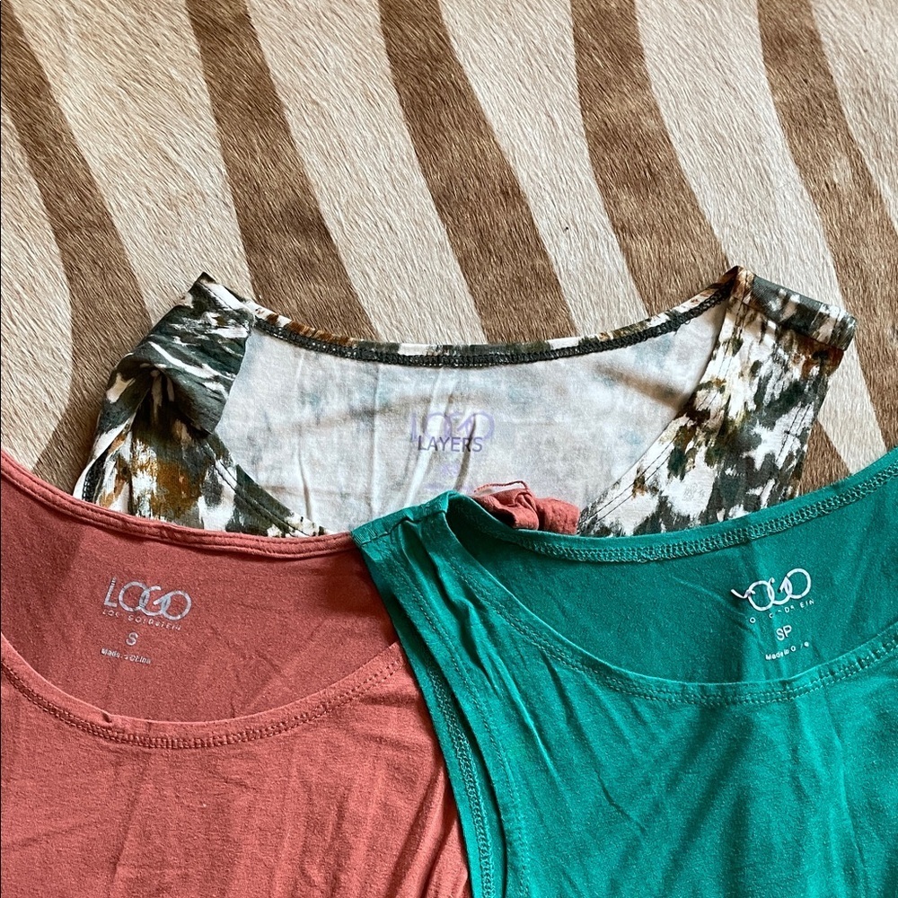 LOGO Bundle of Women's Sleeveless Tops‎ - Green, Terracotta, and Multicolor